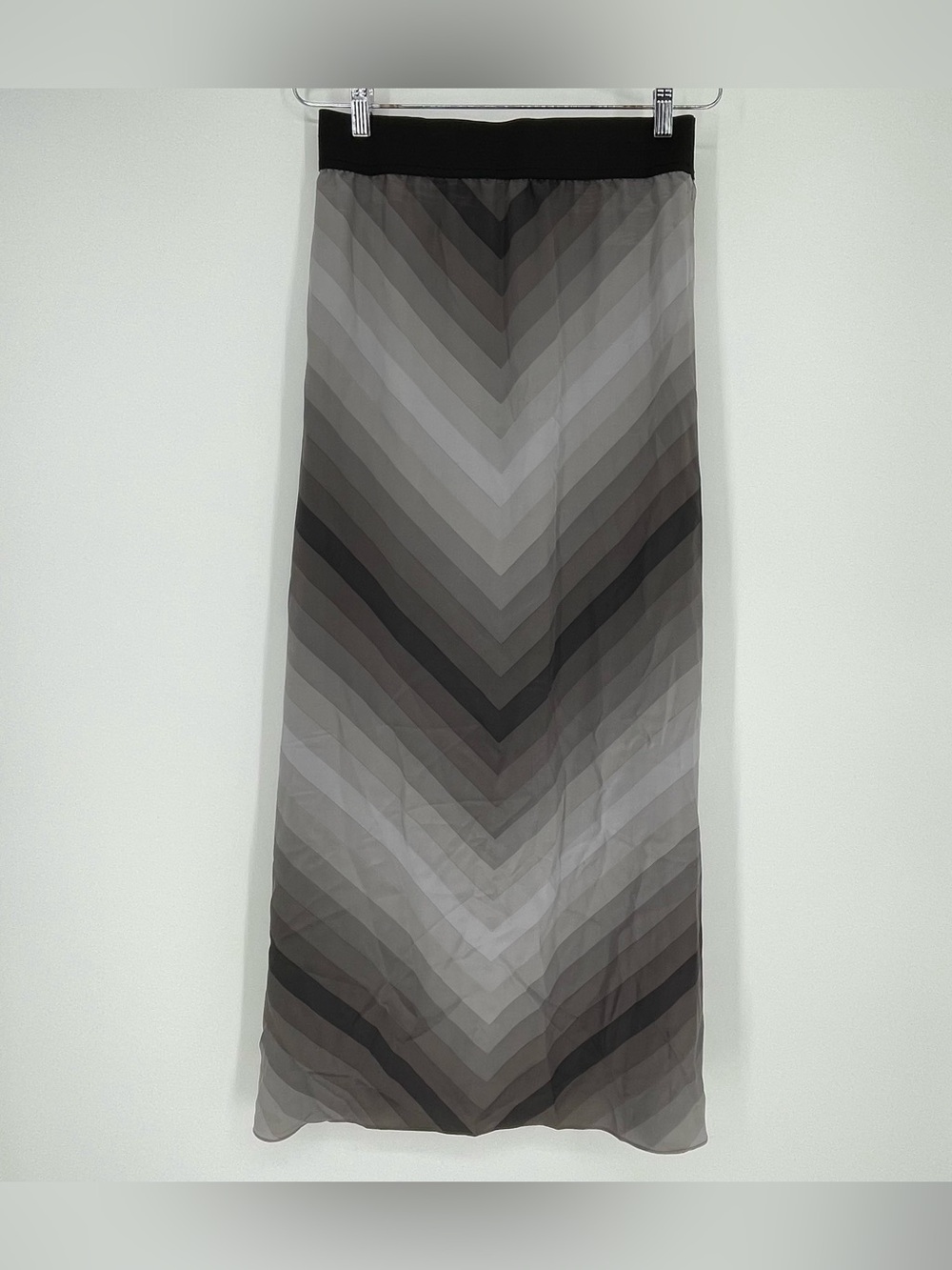 BCBG MISTY MORNING CO "OIV3B942" SILK STRIPE OMBRE LONG SKIRT NWT S